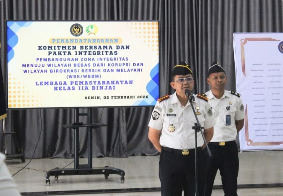 Lapas Kelas IIA Binjai Tandatangani Komitmen Bersama dan Pakta Integritas 2026