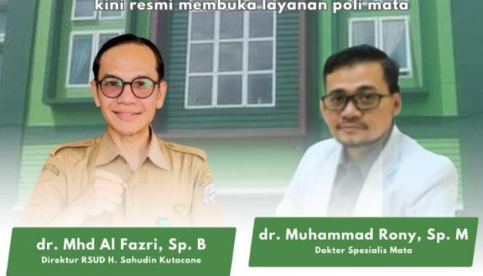 Poli Mata RSUD H Sahudin Kutacane Dibuka 6 Februari
