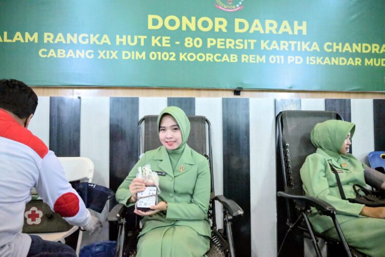 Kodim Pidie Tambah Stok PMI 121 Kantong Darah