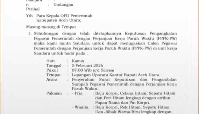 Kamis Pagi, Ayah Wa Lantik 8.094 PPPK Paruh Waktu