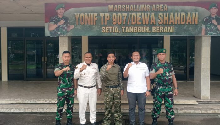 Silaturahmi Duta Pancasila Paskibraka Indonesia Sumut Bersama Calon Ketua Forbasi Langkat ke Yonif TP 907 DS P. Brandan 