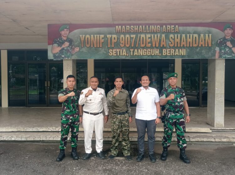 Silaturahmi Duta Pancasila Paskibraka Indonesia Sumut Bersama Calon Ketua Forbasi Langkat ke Yonif TP 907 DS P. Brandan 