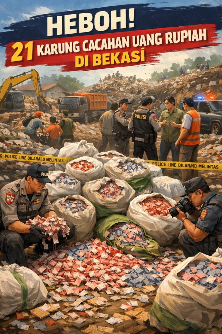 Heboh, Temuan 21 Karung Berisi Cacahan Uang Kertas Rupiah Di Bekasi