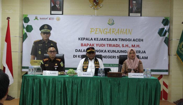 Kunker Kajati Aceh ke Subulussalam Dorong Penguatan Penegakan Hukum