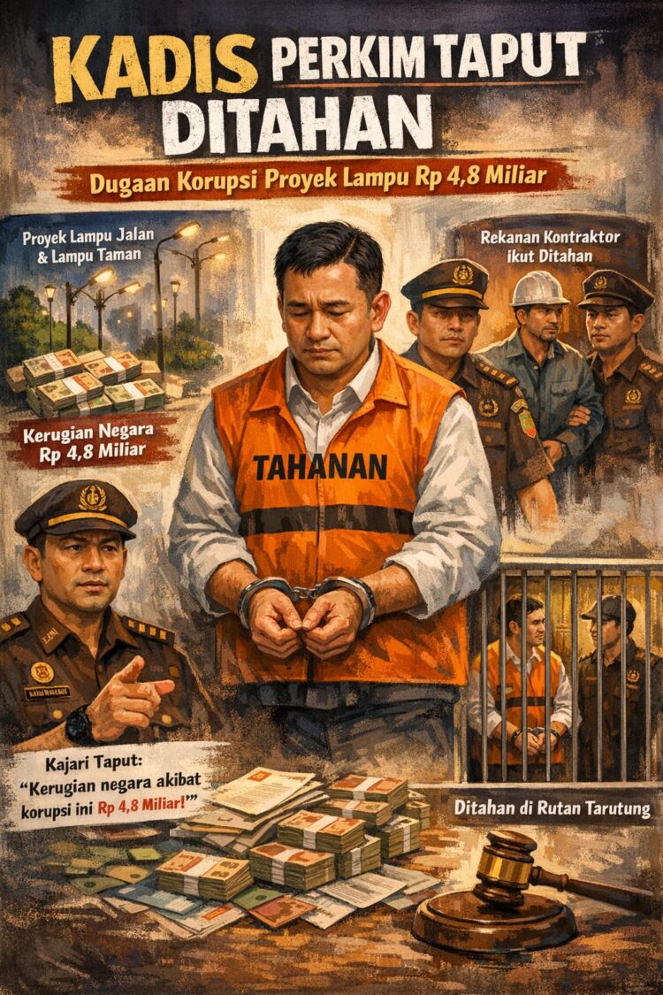 Kadis Perkim Taput Ditahan, Dugaan Korupsi Proyek Lampu Senilai Rp4,8 Miliar
