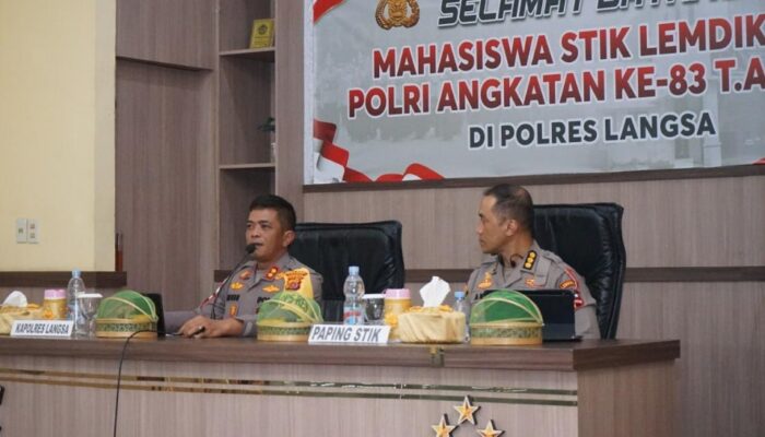 Kapolres Langsa Buka Dan Terima Dianmas Mahasiswa STIK Angkatan 83