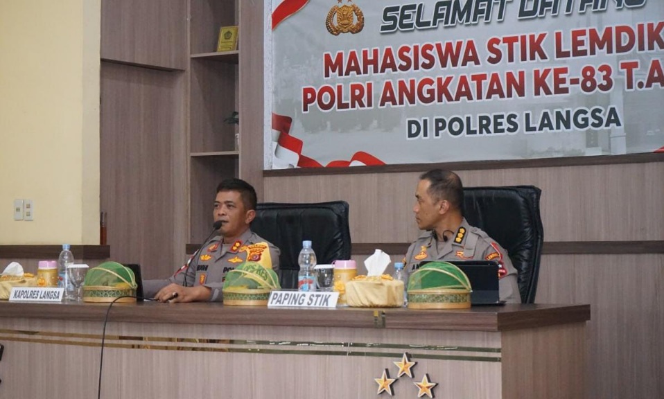 Kapolres Langsa Buka Dan Terima Dianmas Mahasiswa STIK Angkatan 83