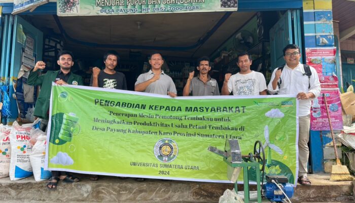 USU Ciptakan Mesin Pemotong Tembakau, Produktivitas Petani Desa Payung Meningkat