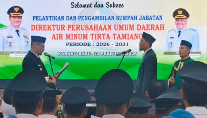 Bupati Armia Pahmi Lantik Direktur PDAM Tirta Tamiang