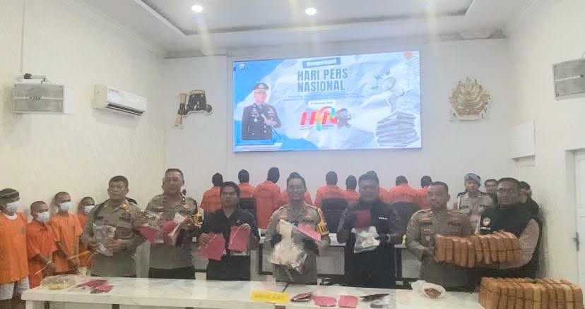 Polres Madina Amankan 18 Tersangka Narkoba dan Ribuan Gram Bahan Terlarang Selama Januari 2026