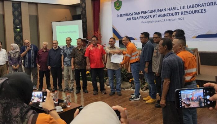 PTAR Umumkan Hasil Uji Sampel Air Sisa Proses Tambang Emas Martabe