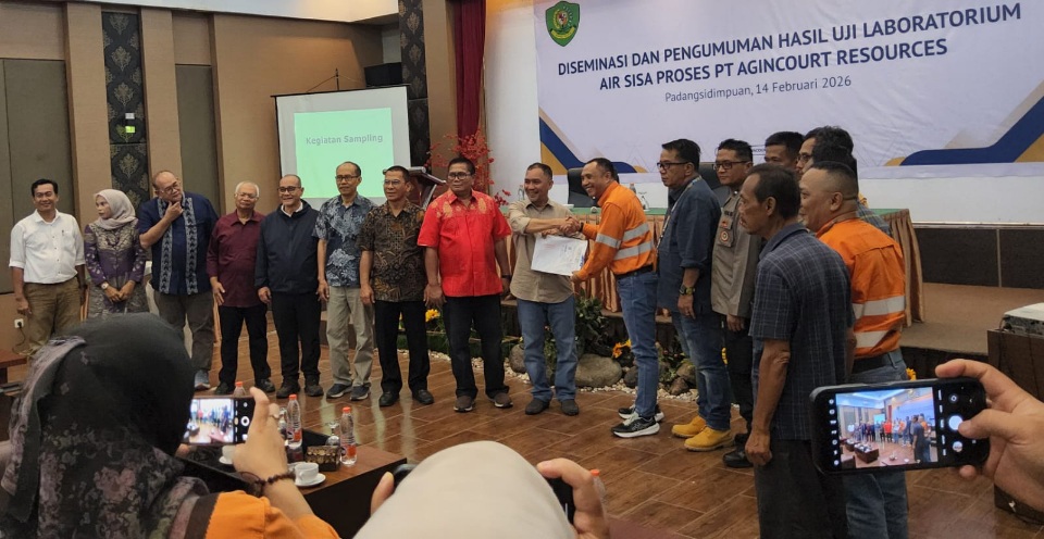PTAR Umumkan Hasil Uji Sampel Air Sisa Proses Tambang Emas Martabe