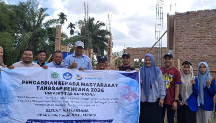 Tim Dosen PKM Unsam Hadirkan Smart Water Reservoirs System Bagi Meunasah Terdampak Banjir Di Ie Bintah