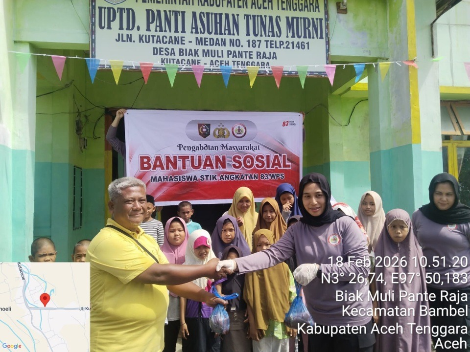 Mahasiswa STIK Angkatan 83/WPS Bagikan Daging Meugang Ke Panti Asuhan Dan Korban Terdampak Banjir Aceh Tenggara