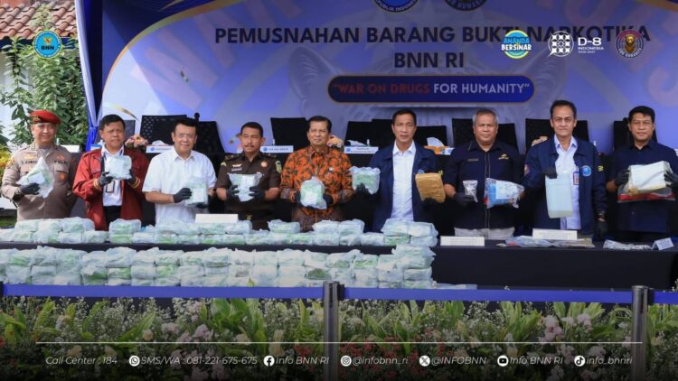 BNN RI Musnahkan Lebih dari 102 Kilogram Narkotika Hasil Pengungkapan Kasus