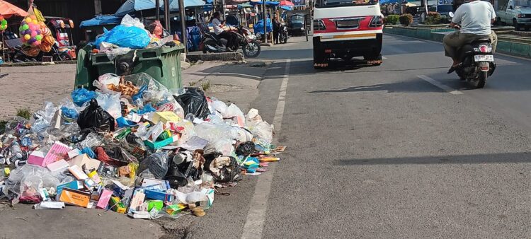 Jelang HUT Ke-27 Kab. Madina, Tumpukan Sampah di Jembatan Aek Mata Belum Teratasi