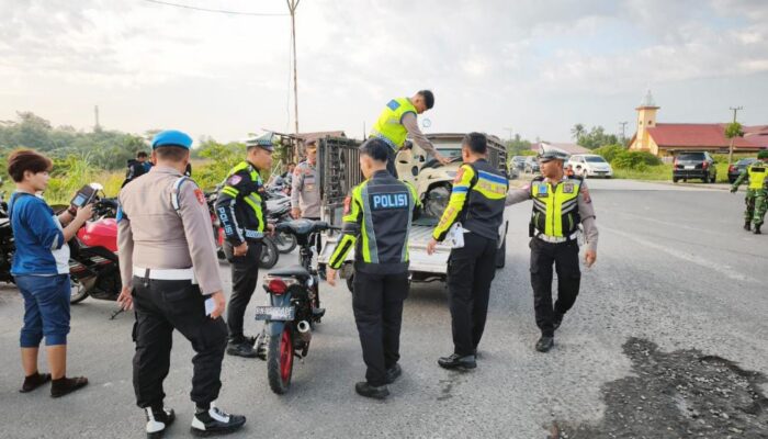 Jaga Kamtibmas Ramadhan, Satlantas Polres Binjai Gelar Patroli Gabungan Pasca Subuh