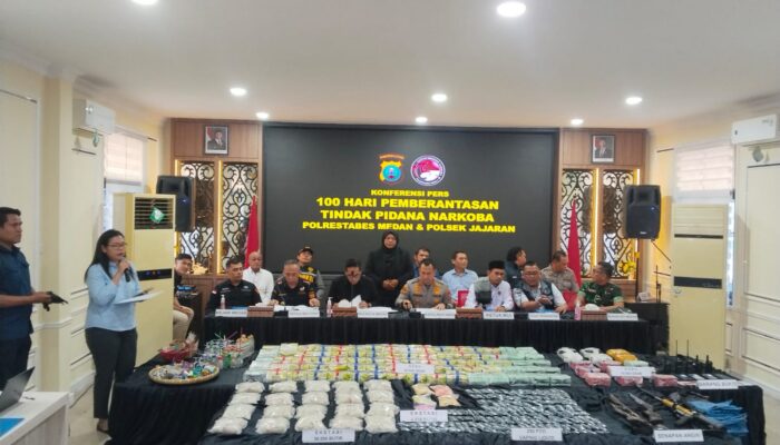 100 Hari Pemberantasan Narkoba, Polrestabes Medan Ungkap 526 Kasus Dengan 718 Tersangka