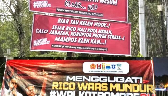 Spanduk “Lebih Baik Wali Kota Pomade Daripada Pemimpin Mesum”, Tarik Perhatian Publik Medan