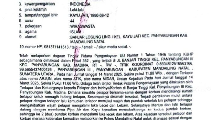 Hampir Setahun Laporan Penganiayaan Jurnalis di Madina Tak Kunjung Tuntas, Pelaku Masih Bebas