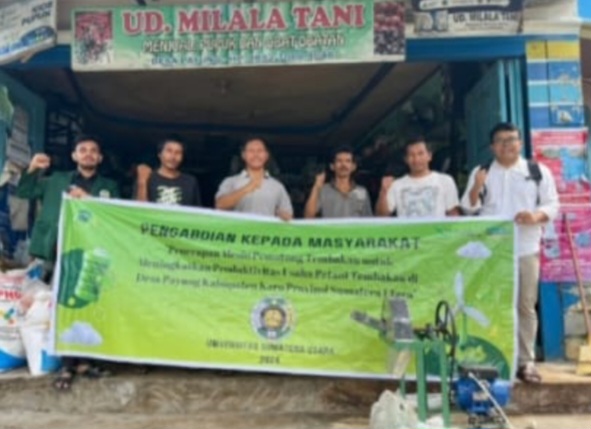 USU Ciptakan Mesin Pemotong Tembakau, Produktivitas Petani Desa Payung Meningkat