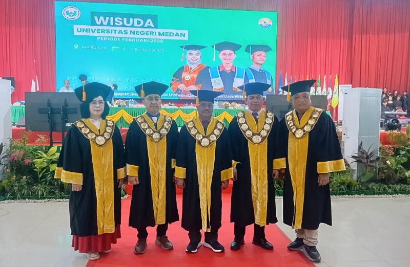Unimed Wisuda Diikuti 1.046 Lulusan Rektor: Wisudawan Harus Persiapkan Diri Menuju Indonesia Emas 2045