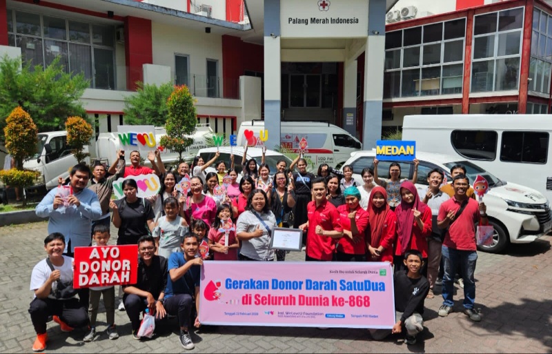 Yayasan Internasional WeLoveU  Gelar “ Gerakan  Donor Darah SatuDua Di Seluruh Dunia” Di Medan