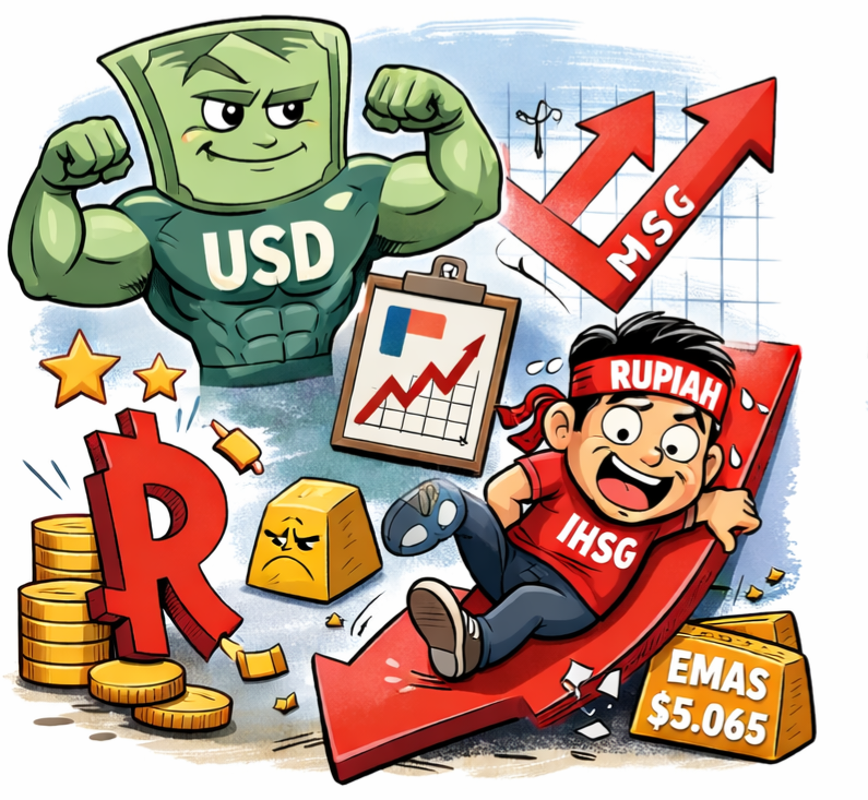 Data AS Membaik, IHSG, Rupiah Dan Harga Emas Kompak Terkoreksi