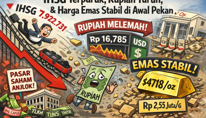 IHSG Terpuruk, Rupiah Melemah Dan Harga Emas Stabil Di Awal Pekan