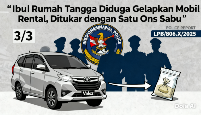 Ibu Rumah Tangga Diduga Gelapkan Mobil Rental, Ditukar dengan Satu Ons Sabu