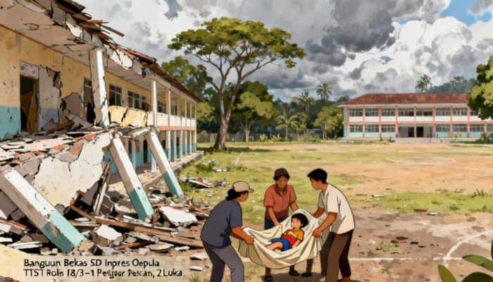 Bangunan Bekas SD Roboh, 1 Pelajar Tewas