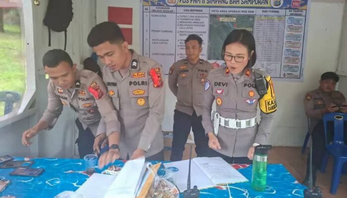 Kasat Lantas Simalungun Tinjau Pos Pam Bah Sampuran Dan Pos Yan Simpang Tol Panei