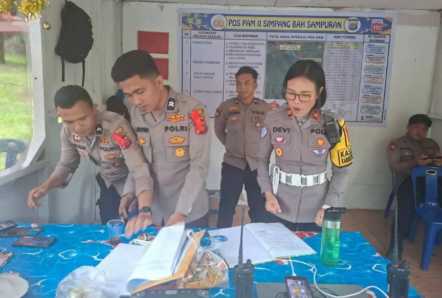 Kasat Lantas Simalungun Tinjau Pos Pam Bah Sampuran Dan Pos Yan Simpang Tol Panei