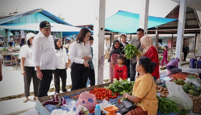 Bupati Pakpak Bharat Cek Ketersediaan Bahan Pokok Di Pasar Singgabur