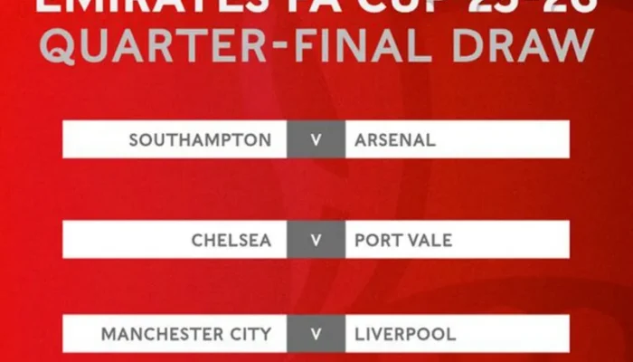 Drawing Perempat Final Piala FA: Man City Lawan Liverpool