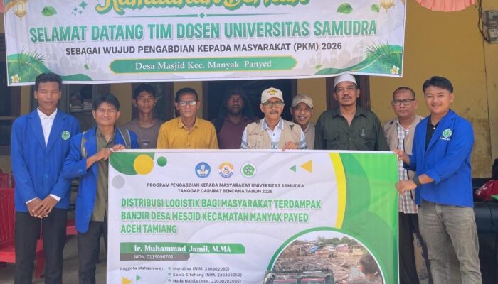 Universitas Samudra Serahkan Genset Portable bagi Masyarakat Terdampak Banjir di Tamiang