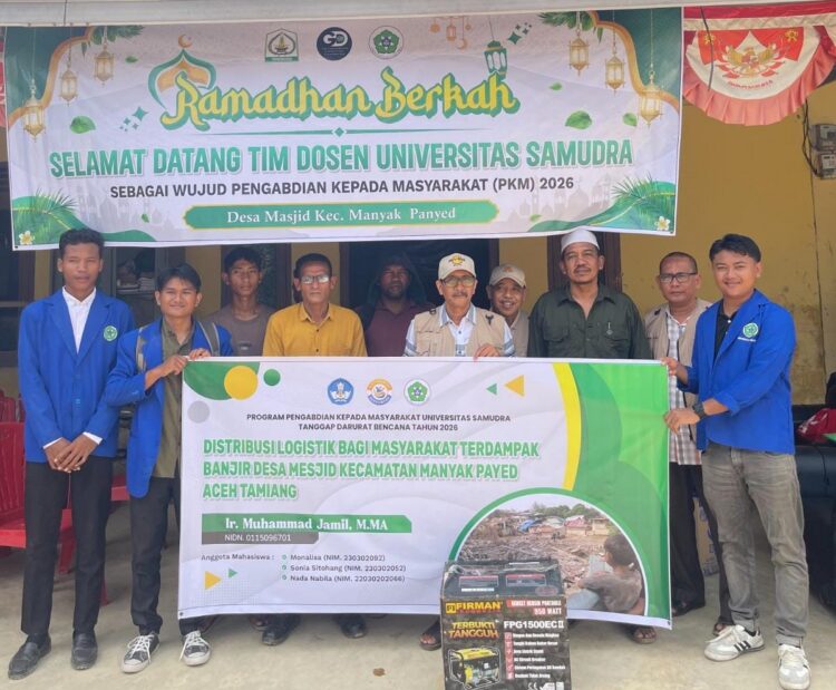 Universitas Samudra Serahkan Genset Portable bagi Masyarakat Terdampak Banjir di Tamiang