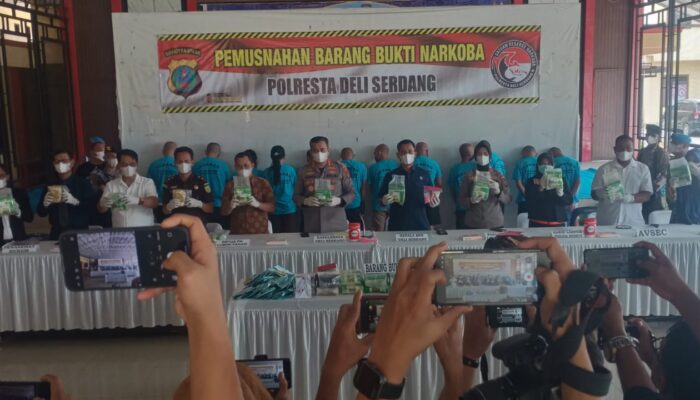 Polresta Deliserdang Musnahkan 34 Kg Sabu