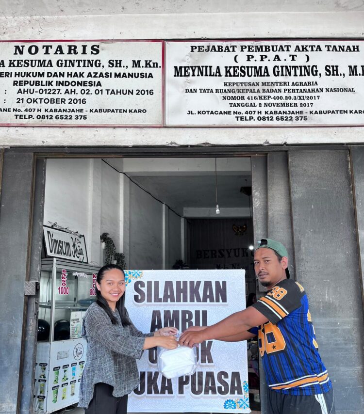 Berkah Ramadhan, Notaris Meynila Kesuma Ginting Berbagi Rezeki