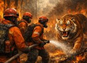 Seram! Manggala Agni Berhadapan dengan Harimau saat Padamkan Karhutla Riau