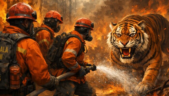 Seram! Manggala Agni Berhadapan dengan Harimau saat Padamkan Karhutla Riau