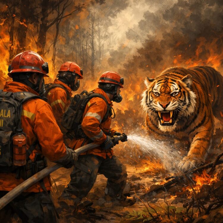 Seram! Manggala Agni Berhadapan dengan Harimau saat Padamkan Karhutla Riau