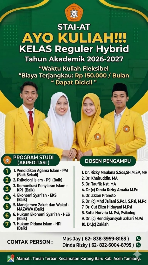 STAI Aceh Tamiang Buka Kuliah Gratis sampai Sarjana