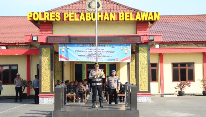 Kapolres Belawan Pimpin Apel Gelar Pasukan Ops Ketupat Toba 2026, Sinergitas Lintas Instansi Ditekankan demi Pelayanan Pemudik