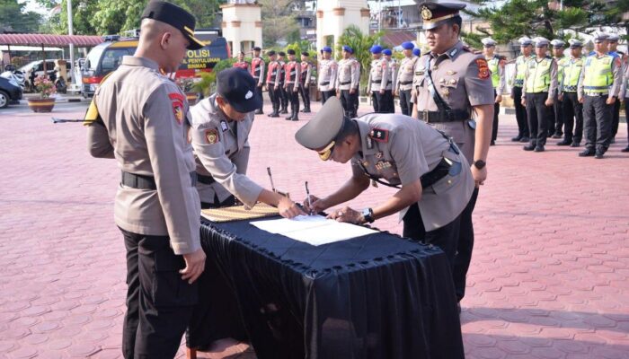 Kapolres Langsa Pimpin Sertijab Waka Polres, Kabag Ops dan Dua Kapolsek