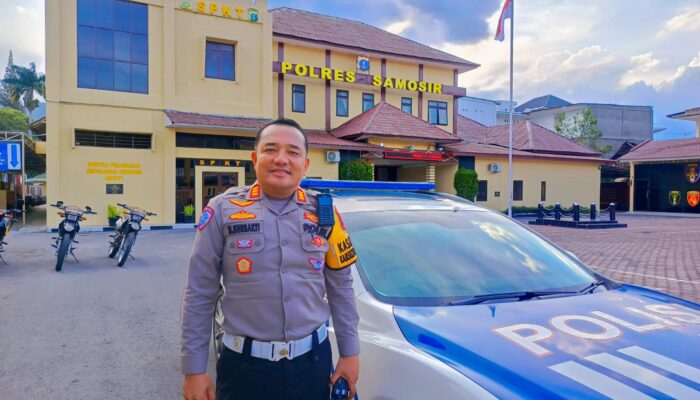 Pos Pam Polres Samosir Siaga 24 Jam Amankan Arus Lalin Selama Libur Lebaran 2026