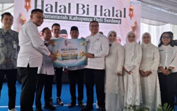 Ribuan Masyarakat Hadiri Halal Bihalal Pemkab Deliserdang, Muslih Siregar Dapat Hadiah Umrah