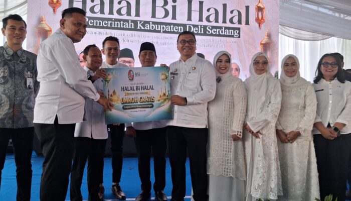 Ribuan Masyarakat Hadiri Halal Bihalal Pemkab Deliserdang, Muslih Siregar Dapat Hadiah Umrah