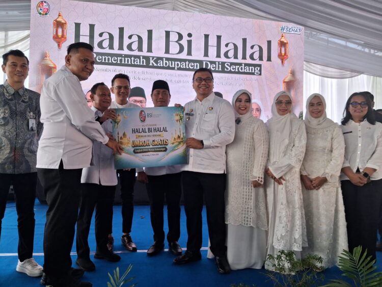 Ribuan Masyarakat Hadiri Halal Bihalal Pemkab Deliserdang, Muslih Siregar Dapat Hadiah Umrah