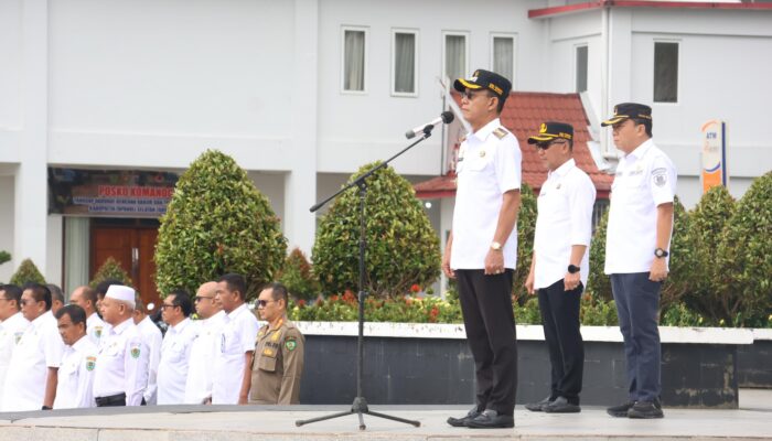 Bupati Gus Irawan Pimpin Apel Perdana, Kehadiran Pegawai Tapsel 87,6 Persen